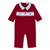 Kissy Kissy Holiday Medley Red Smocked Playsuit