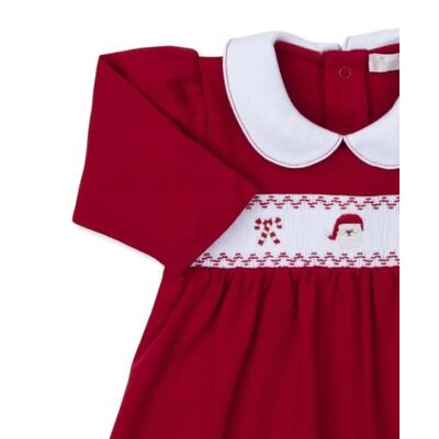 Kissy Kissy Holiday Medley Red Smocked Dress Set