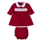Kissy Kissy Holiday Medley Red Smocked Dress Set