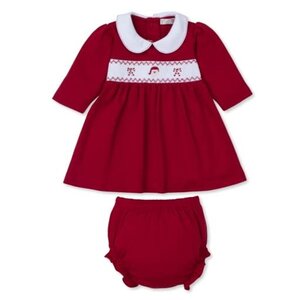 Kissy Kissy Holiday Medley Red Smocked Dress Set