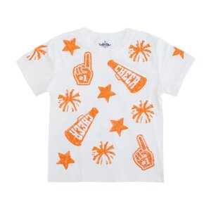 Belle Cher Orange & White Cheer Shirt