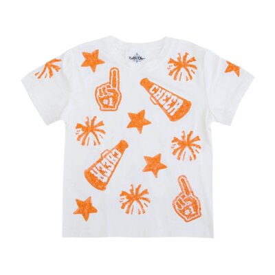 Belle Cher Orange & White Cheer Shirt