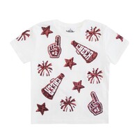 Belle Cher Maroon & White Cheer Shirt