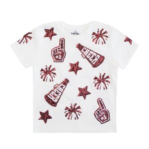 Belle Cher Maroon & White Cheer Shirt