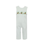 Petit Bebe Mallard Duck Green Knit Stripe Long Jon Jon