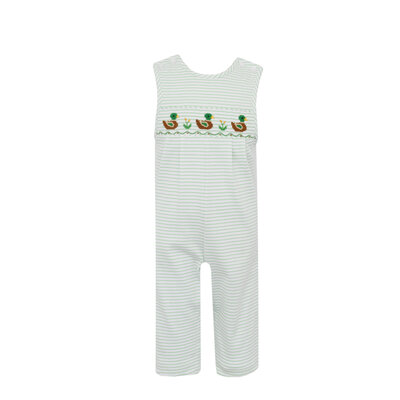 Petit Bebe Mallard Duck Green Knit Stripe Long Jon Jon