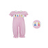 Petit Bebe Princesses Pink Knit Stripe Girl's Long S/S Bubble