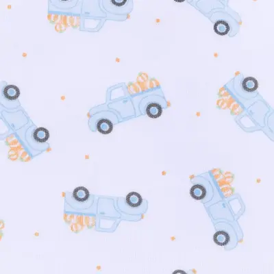 Magnolia Baby Pumpkin Patch Fun Printed Lt Blue Long Pajamas