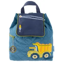 Quilted Backpack- Blue Construction