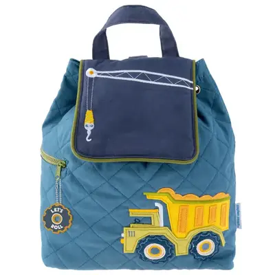 Stephen Joseph Quilted Backpack- Blue Construction