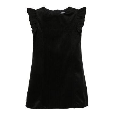 Luli & Me Black Deluxe Velvet Shift Dress
