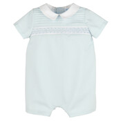 Luli & Me Blue Classic Smock Boy Bubble