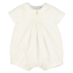 Luli & Me Blue Honeycomb Smock Boy Bubble