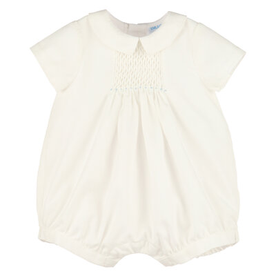 Luli & Me Blue Honeycomb Smock Boy Bubble