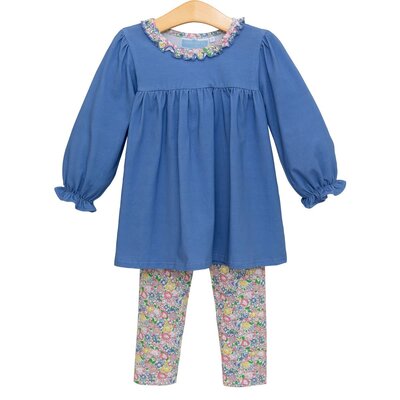 Trotter Street Kids Floral Ruffle Pants Set