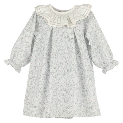 Luli & Me Blue Willow Floral Smock Float