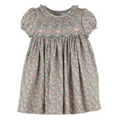 Luli & Me Forest Floral Smock Dress