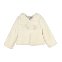 Luli & Me Ivory Cozy Fuzzy Coat