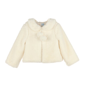Luli & Me Ivory Cozy Fuzzy Coat
