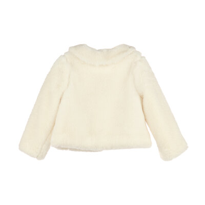 Luli & Me Ivory Cozy Fuzzy Coat