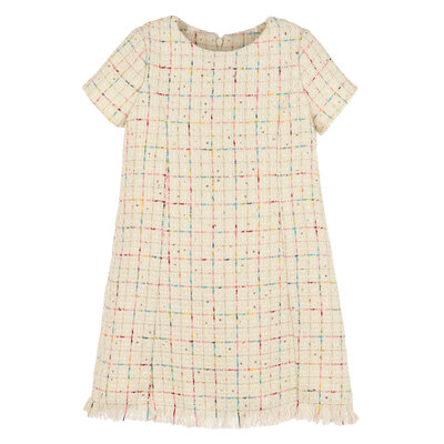 Luli & Me Ivory Tweed Princess Dress