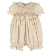 Luli & Me Pink Harvest Floral Smock Bubble