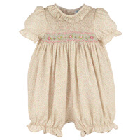 Luli & Me Pink Harvest Floral Smock Bubble