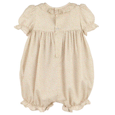 Luli & Me Pink Harvest Floral Smock Bubble