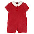 Luli & Me Red Cord Stitches Collar Romper
