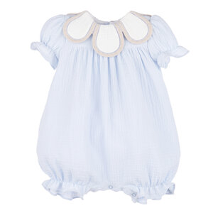 Sophie & Lucas Blue Cuddle Cotton Petal Playsuit