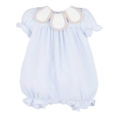 Sophie & Lucas Blue Cuddle Cotton Petal Playsuit