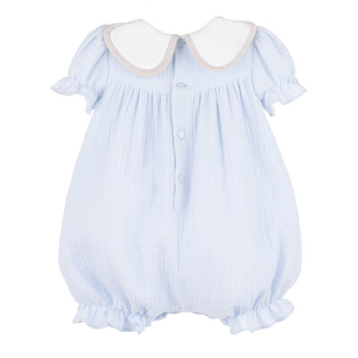 Sophie & Lucas Blue Cuddle Cotton Petal Playsuit