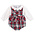 Sophie & Lucas Red Gingerbread Plaid Bow Overall
