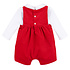 Sophie & Lucas Red Holly Jolly Velvet Boy Overall