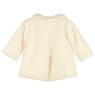 Luli & Me Ivory Cozy Fuzzy Long Coat