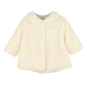 Luli & Me Ivory Cozy Fuzzy Long Coat
