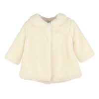 Luli & Me Ivory Cozy Fuzzy Long Coat