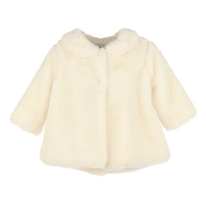 Luli & Me Ivory Cozy Fuzzy Long Coat