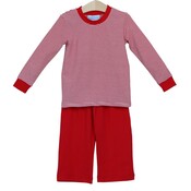 Trotter Street Kids Miller Pant Set Red - Red Stripe