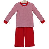 Trotter Street Kids Miller Pant Set Red - Red Stripe