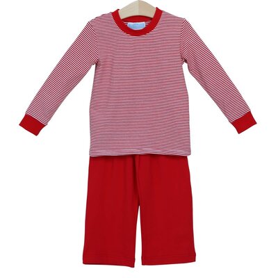 Trotter Street Kids Miller Pant Set Red - Red Stripe