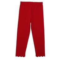 Trotter Street Kids Scallop Leggings- Red