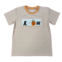 Whimsy Bay Tricks & Treats Smocked Knit SS Shirt