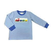 Whimsy Bay Choo Choo Smocked Knit LS Shirt