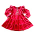 Squiggles Holiday Charms Red LS Tiered Dress