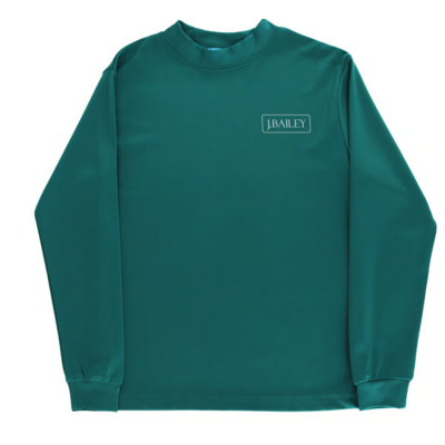 J Bailey Ducks on Teal LS Performance Logo Tee
