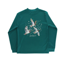 J Bailey Ducks on Teal LS Performance Logo Tee