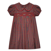 Remember Nguyen Red Plaid Juliette Smocked Dress