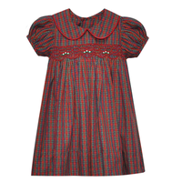 Remember Nguyen Red Plaid Juliette Smocked Dress