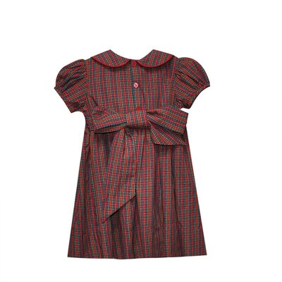 Remember Nguyen Red Plaid Juliette Smocked Dress